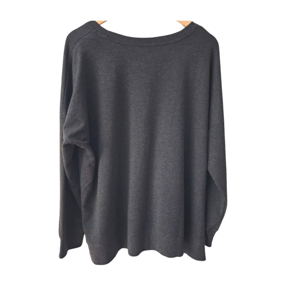 Pre-loved Ideology Dark Gray Tunic Sweatshirt Side Slits. Long sleeves. Size XXL - Picture 2 of 11